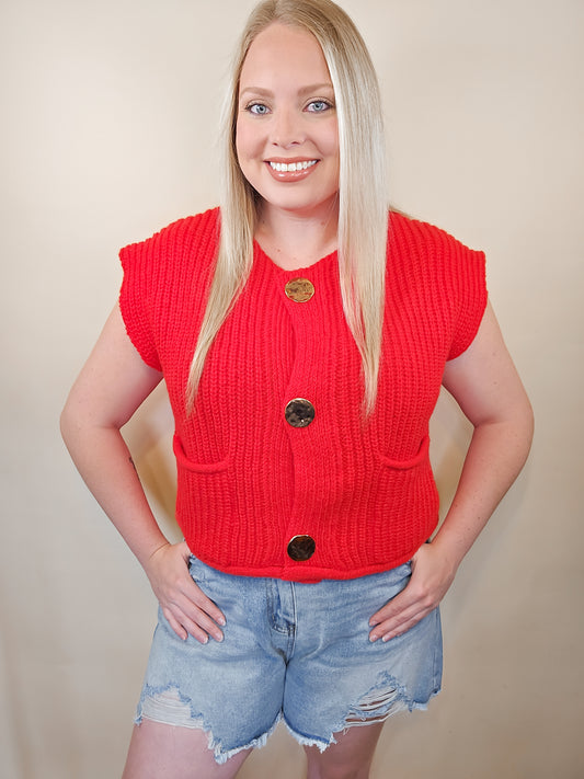 Cherry Luxe Sweater Vest