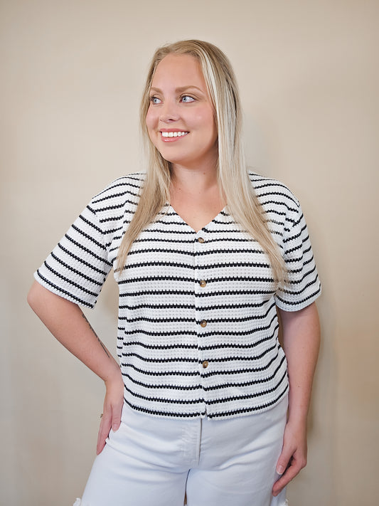 Harbor Knit Striped Blouse