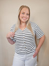 Harbor Knit Striped Blouse