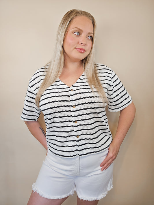 Harbor Knit Striped Blouse
