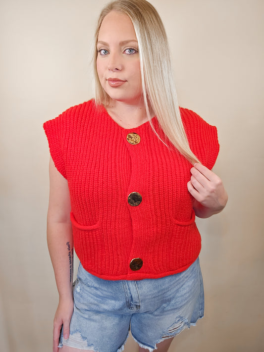 Cherry Luxe Sweater Vest