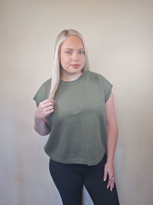 Buttery Soft- Sweater Vest Olive