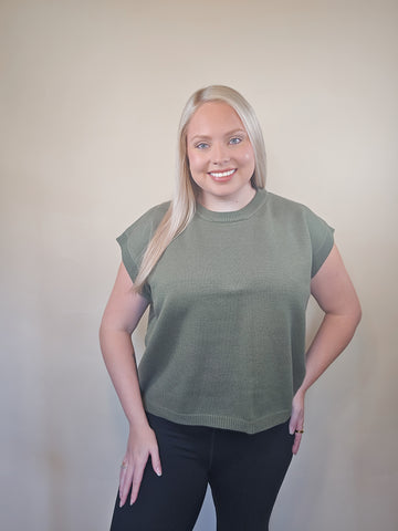 Buttery Soft- Sweater Vest Olive