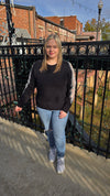 Beaded Lace Sleeve Sweater