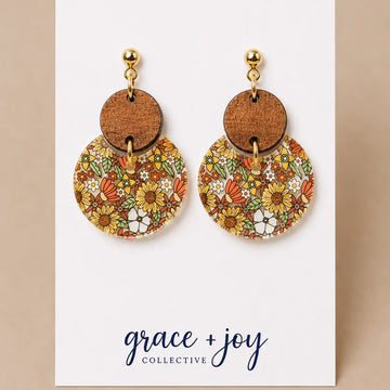 70's Retro Flower Earrings