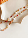 Bohemian Rose Pearl Beaded Necklace