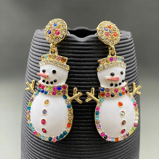Colorful Snowman Earring