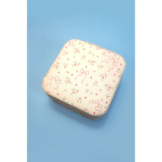 Dainty Floral Bow- Travel Jewelry Box