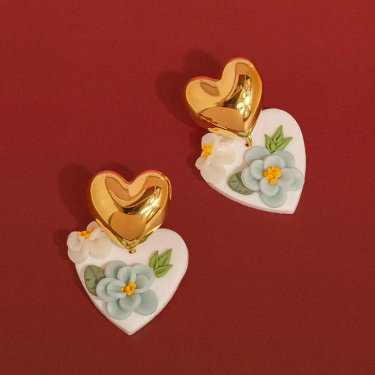 Forget-Me-Not Heart Earrings