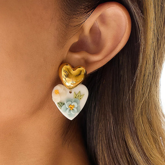 Forget-Me-Not Heart Earrings