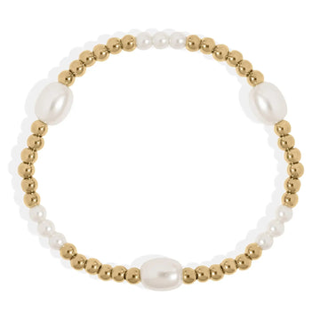 Gold Glass Pearl Bracelet