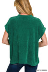 Hunter Green Chenille Waffle Top