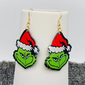 Grinch Christmas Earrings
