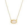 White Jade- Oval Charm Necklace