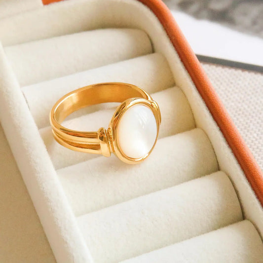 Jade Shell Ring