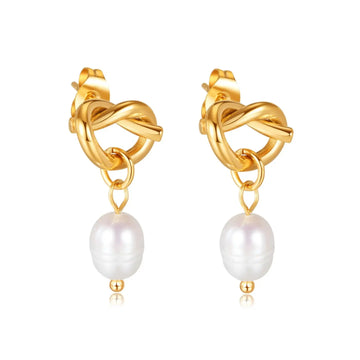Knot & Pearl Earrings