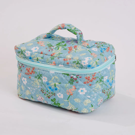 Wildflower Floral- Quilted Make Up Bag