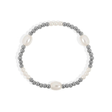Silver Glass Pearl Bracelet