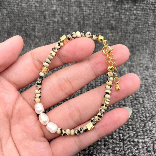 Spotted Stone Beaded Bracelet