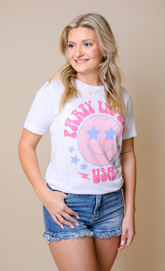 Party In The USA Retro Graphic Tee