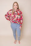 Skylar Floral Blouse Smocked Sleeves
