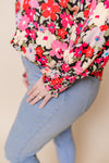 Skylar Floral Blouse Smocked Sleeves