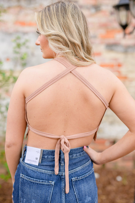 Stay Awhile Crop Top Open Back