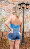 Show Stopper Halter Top Velvet Blue