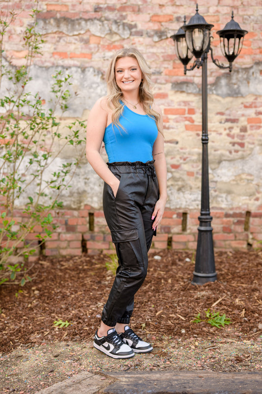 Taylor Faux Leather KanCan Joggers