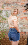 Sweetheart Cropped Ruffle Blouse